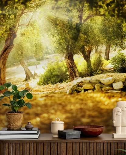 Decorazione murale con albero di ulivo