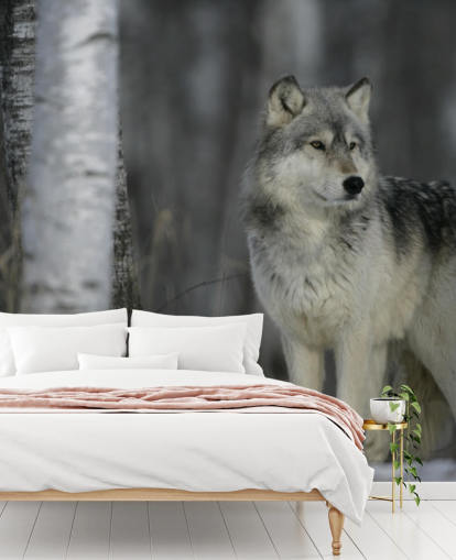 Décoration murale Loup gris dans le bois Décoration murale Loup gris dans le bois