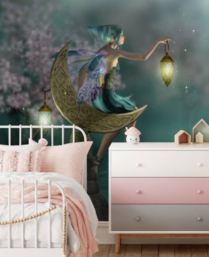 Green Night Fairy Behang Green Night Fairy Behang