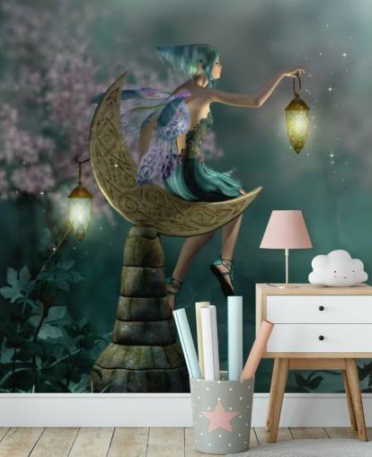 Grønn Natt Fairy Bakgrunn Grønn Natt Fairy Bakgrunn