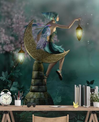 Green Night Fairy Wallpaper