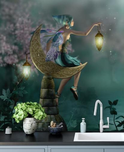 Green Night Fairy Wallpaper