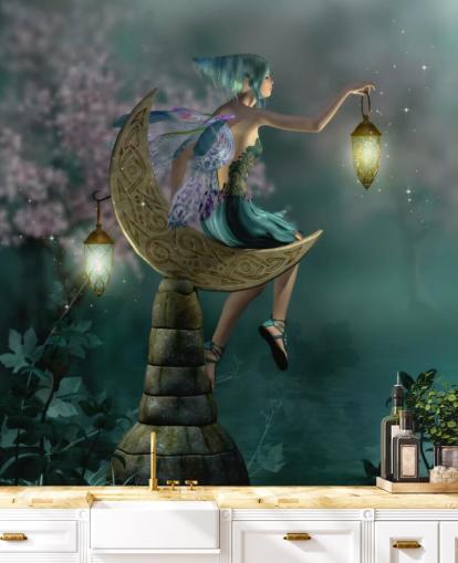 Green Night Fairy Wallpaper