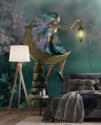 Grønn Natt Fairy Bakgrunn