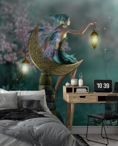 Green Night Fairy Behang