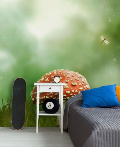 Carta da parati con toadstool rosso e bianco