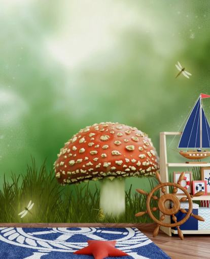 Rød og hvit Toadstool Bakgrunn Rød og hvit Toadstool Bakgrunn