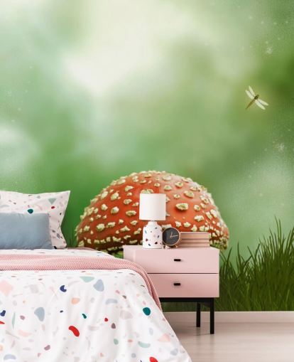 Carta da parati con toadstool rosso e bianco