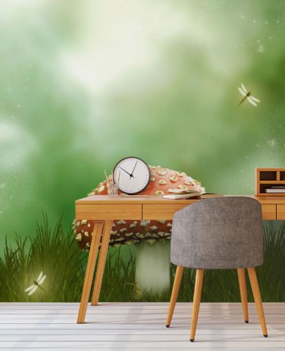 Red and White Toadstool Wallpaper