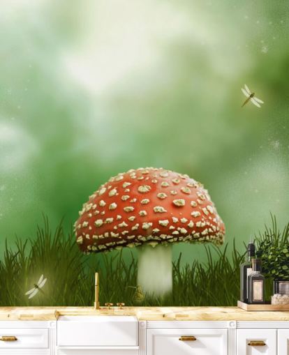 Red and White Toadstool Wallpaper Red and White Toadstool Wallpaper