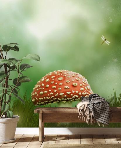 Papel de parede vermelho e branco Toadstool Papel de parede vermelho e branco Toadstool