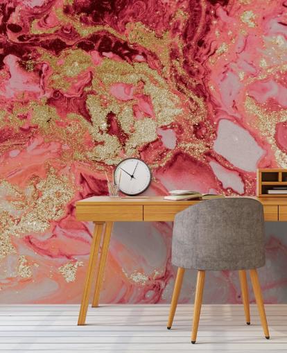 papier peint mural en marbre rose et doré appelé Blush Agate Marble par Lara Skinner pour les chambres papier peint mural en marbre rose et doré appelé Blush Agate Marble par Lara Skinner pour les chambres