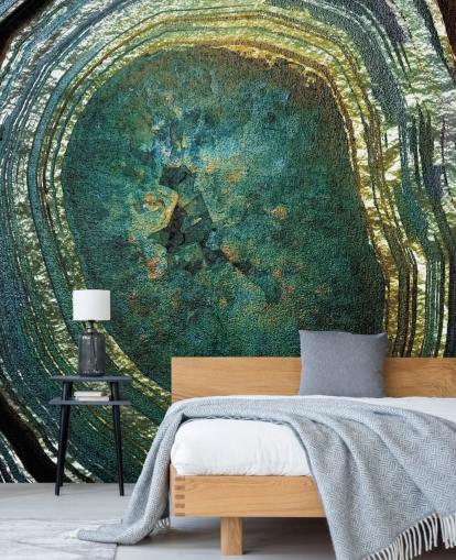 Mural Ágata oro esmeralda de Lara Skinner