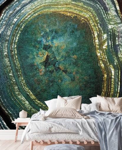 Emerald Gold Agate Mural by Lara Skinner