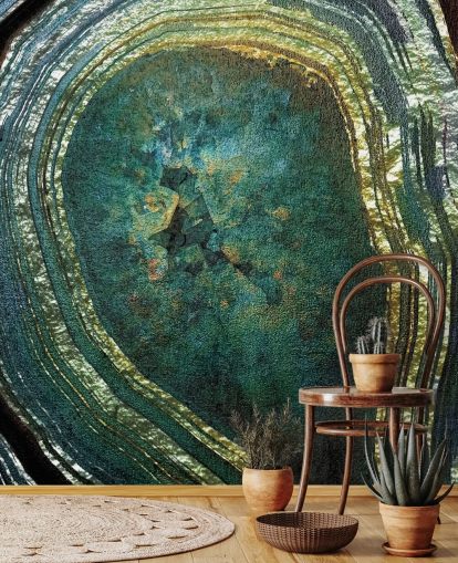 Emerald Gold Agate Mural av Lara Skinner