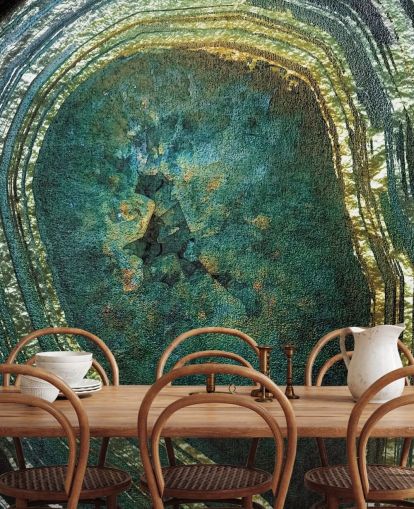 Decorazione murale con agata color smeraldo e oro di Lara