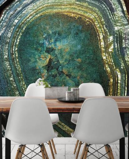 Emerald Gold Agate Mural by Lara Skinner Emerald Gold Agate Mural by Lara Skinner