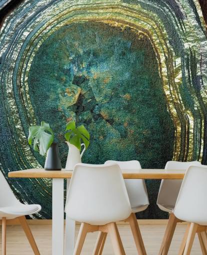 Decorazione murale con agata color smeraldo e oro di Lara Decorazione murale con agata color smeraldo e oro di Lara
