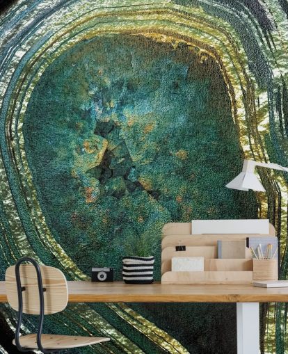 Emerald Gold Akaatti seinämaalaus Lara Skinner