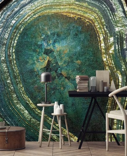Mural Ágata oro esmeralda de Lara Skinner