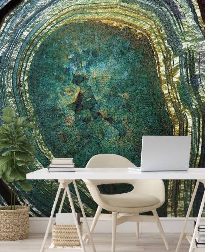 Emerald Gold Agate Mural by Lara Skinner