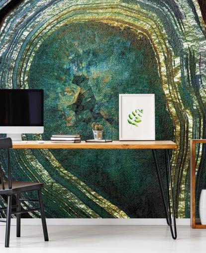 Emerald Gold Agate Mural by Lara Skinner