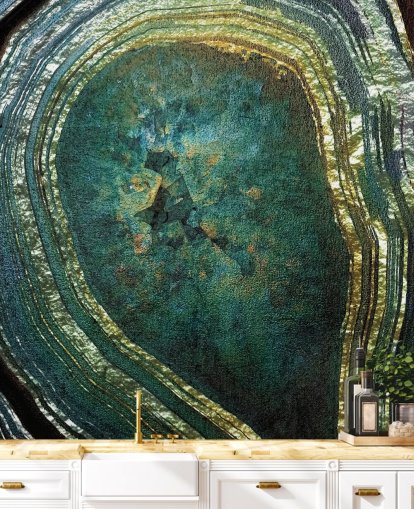 Mural Ágata oro esmeralda de Lara Skinner