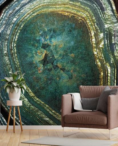 Emerald Gold Agaat Muurschildering van Lara Skinner