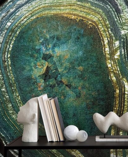 Emerald Gold Agate Mural by Lara Skinner Emerald Gold Agate Mural by Lara Skinner