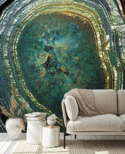 Emerald Gold Agate Mural by Lara Skinner Emerald Gold Agate Mural by Lara Skinner