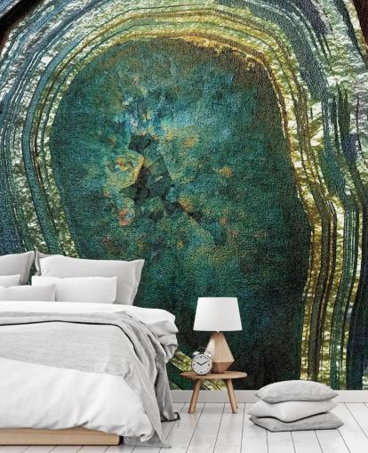 Emerald Gold Agate Mural by Lara Skinner Emerald Gold Agate Mural by Lara Skinner