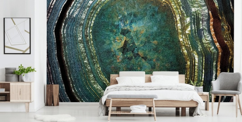 Emerald Gold Agaat Muurschildering van Lara Skinner Emerald Gold Agaat Muurschildering van Lara Skinner