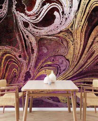 rose gold marble wallpaper mural called Marble Gold Streak by Lara Skinner for bedrooms and living rooms