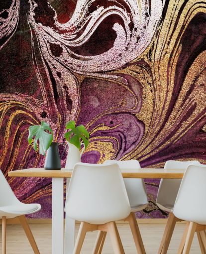 Wandbild aus roségoldenem Marmor namens Marble Gold Streak von Lara Skinner für Schlafzimmer und Wohnzimmer