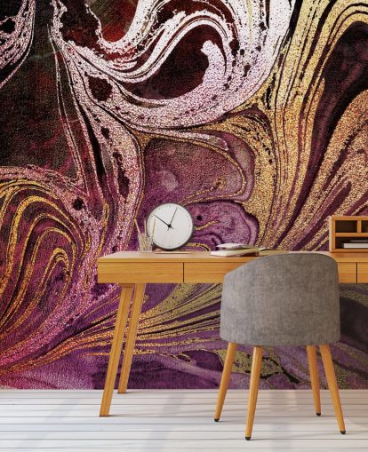 Wandbild aus roségoldenem Marmor namens Marble Gold Streak von Lara Skinner für Schlafzimmer und Wohnzimmer