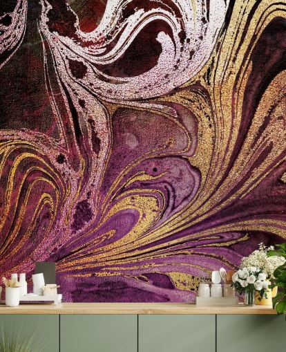 rosa gull marmor tapetmaleri kalt Marble Gold Streak av Lara Skinner for soverom og stuer
