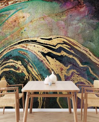 Green Marble Background Mural by Lara Skinner