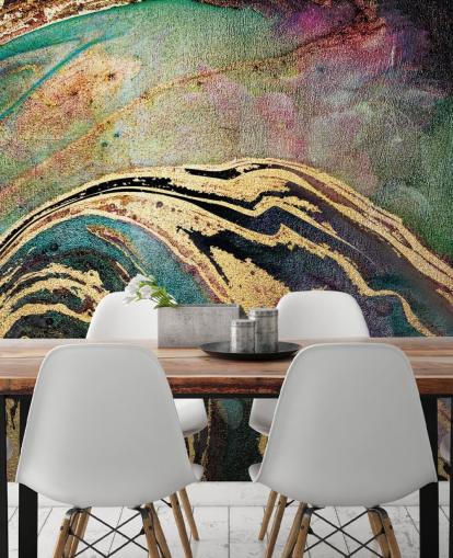 Green Marble Background Mural by Lara Skinner