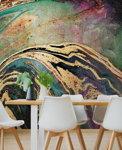 Papier Peint Fresque Marbre Vert par Lara Skinner