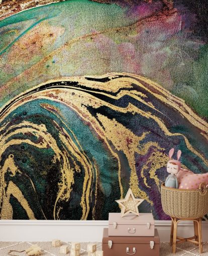 Green Marble Background Mural by Lara Skinner Green Marble Background Mural by Lara Skinner