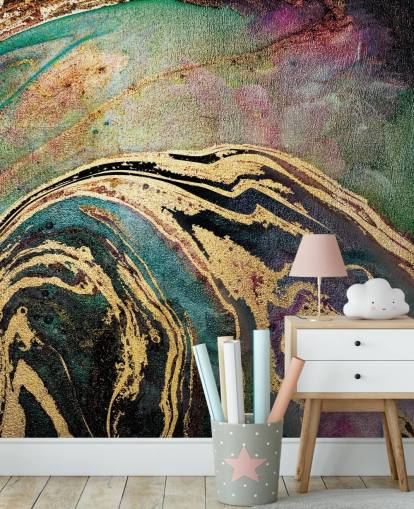 Grønn Marmor Bakgrunn Mural av Lara Skinner