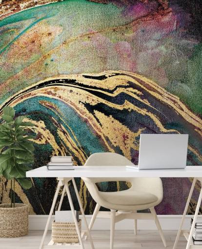 Papier Peint Fresque Marbre Vert par Lara Skinner