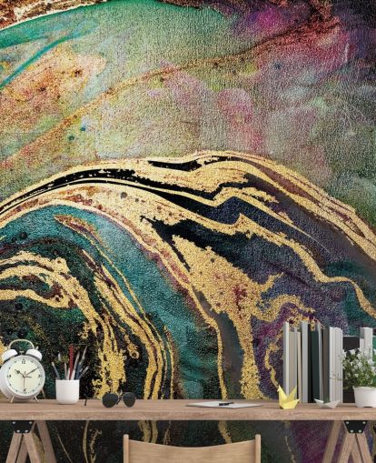 Grønn Marmor Bakgrunn Mural av Lara Skinner