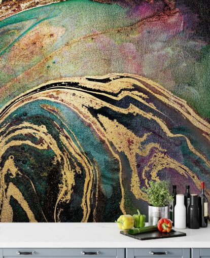 Green Marble Background Mural by Lara Skinner Green Marble Background Mural by Lara Skinner