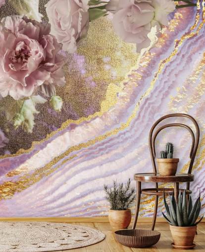 Metallic blommig Agate Bakgrund av Lara Skinner