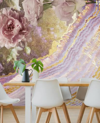 Metallisk Blomster Agate Bakgrunn av Lara Skinner