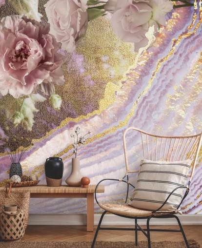 Metallic blommig Agate Bakgrund av Lara Skinner