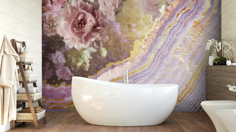 Metallic Floral Agaat Behang van Lara Skinner Metallic Floral Agaat Behang van Lara Skinner