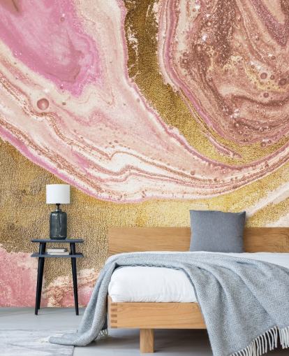 Pink Pastel agat Marmor Mural af Lara Skinner