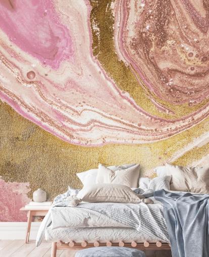 Décoration murale en marbre agate pastel rose par Lara Skinner